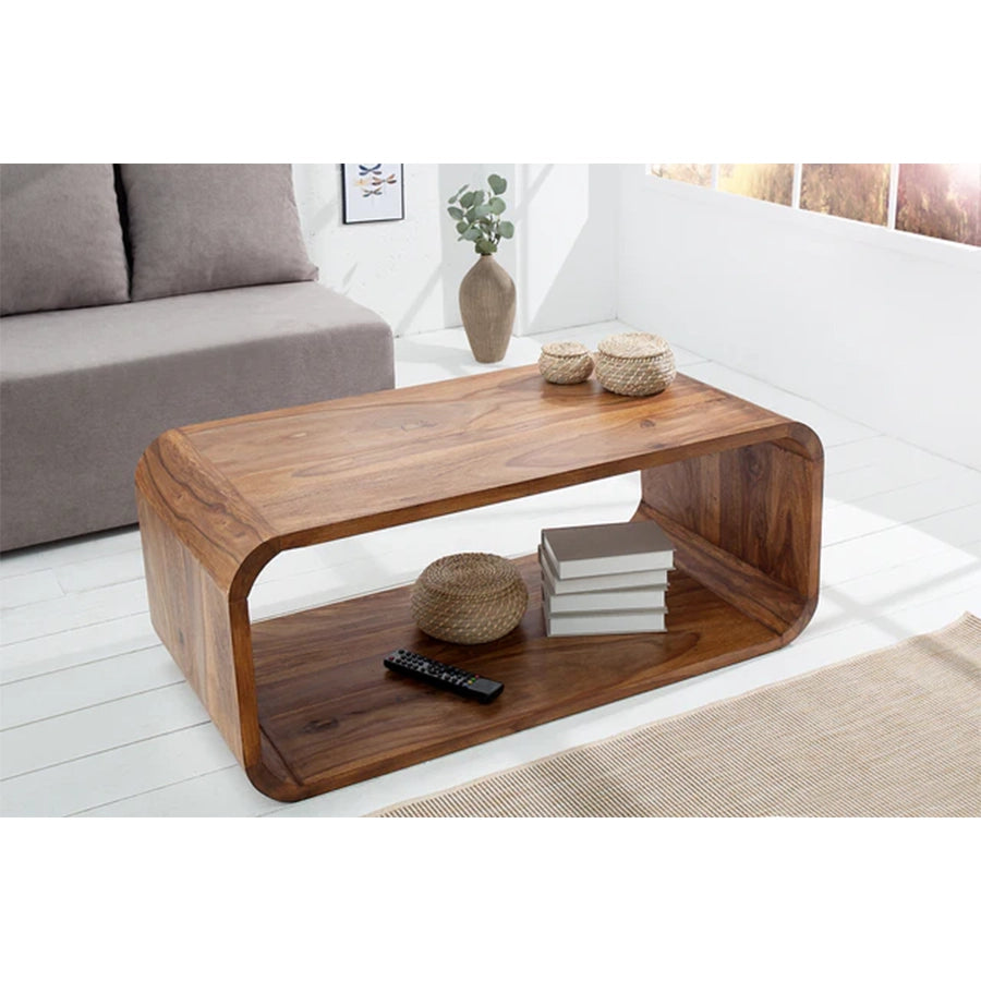 Masa cafea maro din lemn 100 cm Cubus