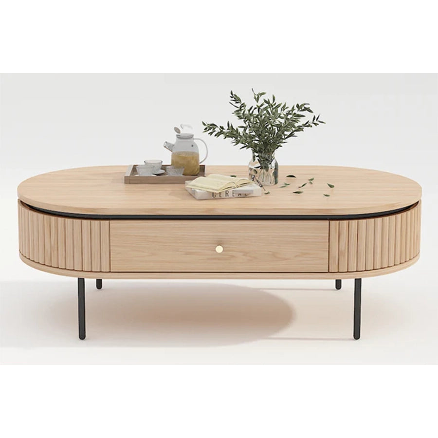 Masa cafea maro din lemn 120 cm Atelier