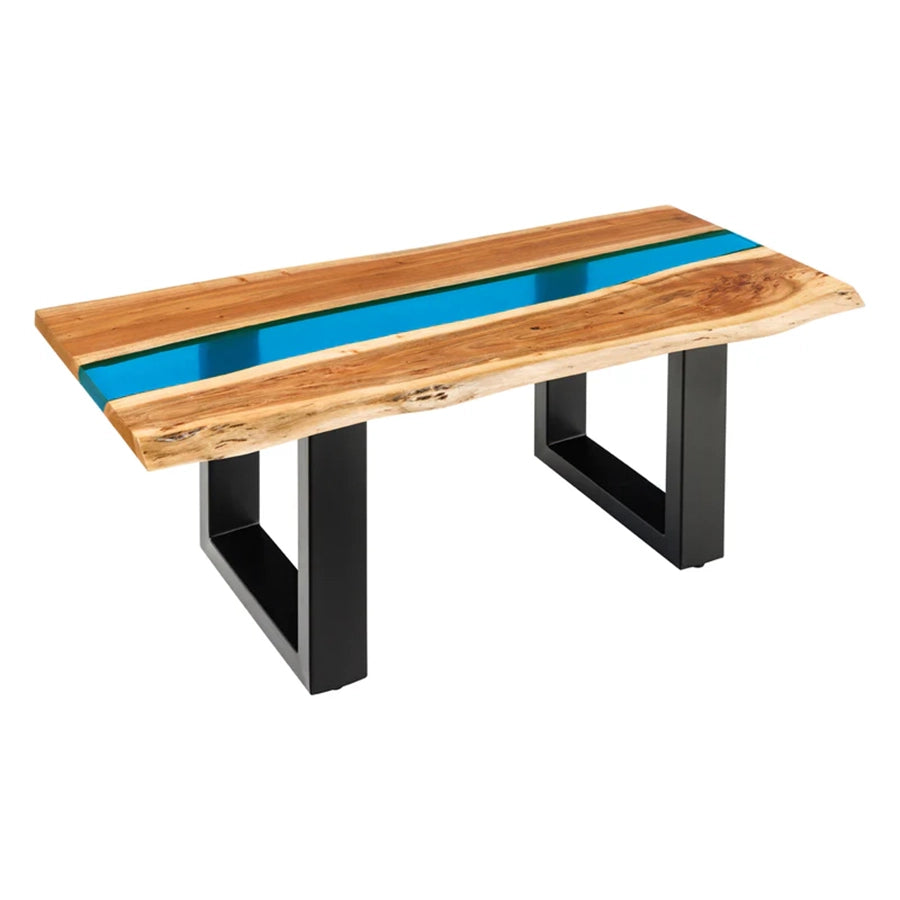 Masa cafea maro din lemn si rasina Liquid