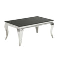 Masa cafea neagra silver din inox 100 cm Barock
