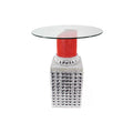 Masa cafea rosie-silver 75 cm Lipstick