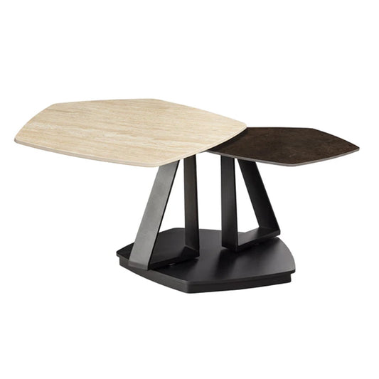 Masa cafea rotativa crem gri din ceramica Movement