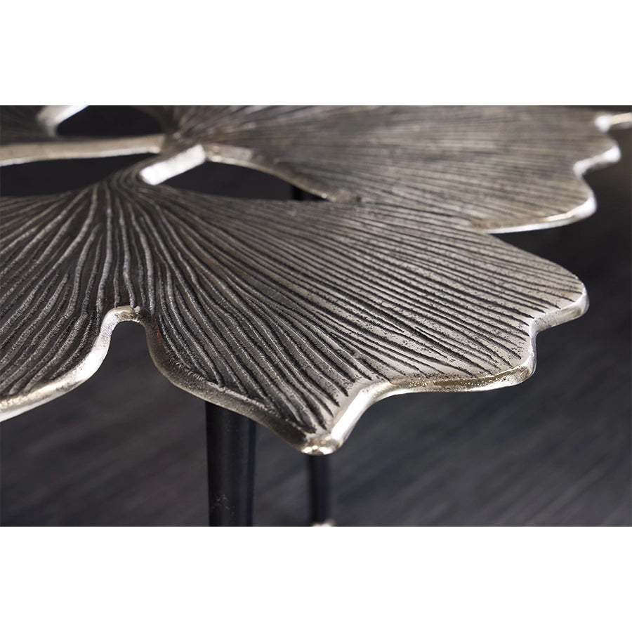 Masa cafea silver din aluminiu 75 Ginko Leafs