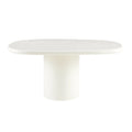 Masa dining alba cu aspect de beton 180 cm Mestia