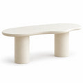Masa dining alba cu aspect de beton 200 cm Utena