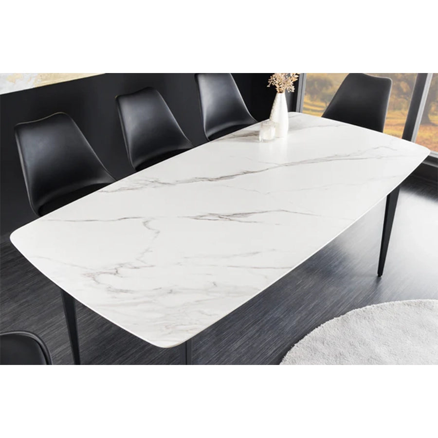 Masa dining alba din ceramica 160 cm Milano