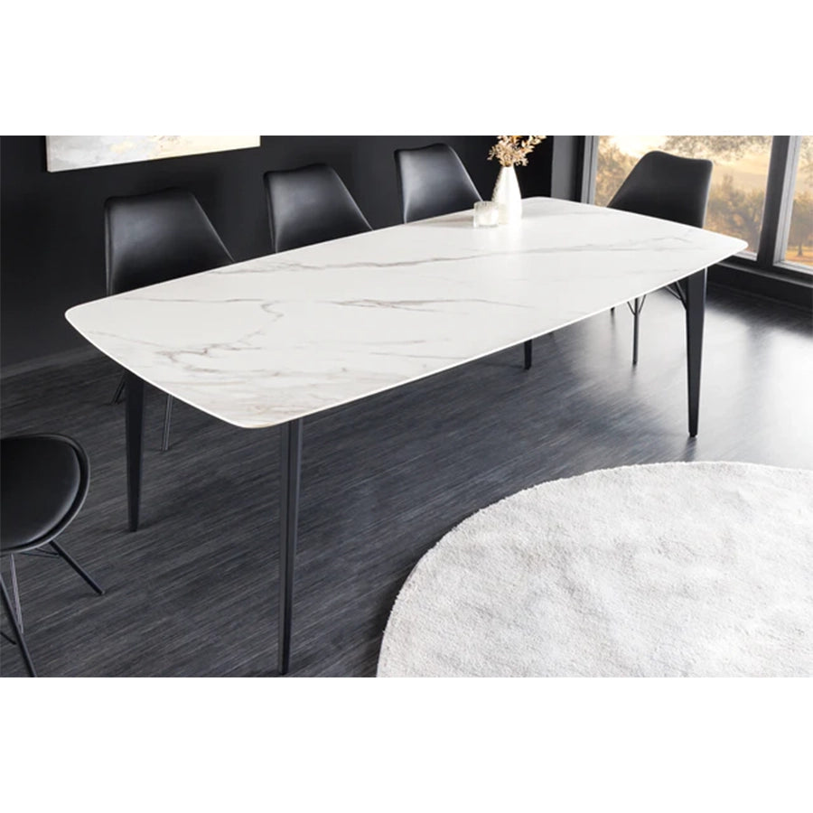 Masa dining alba din ceramica 160 cm Milano