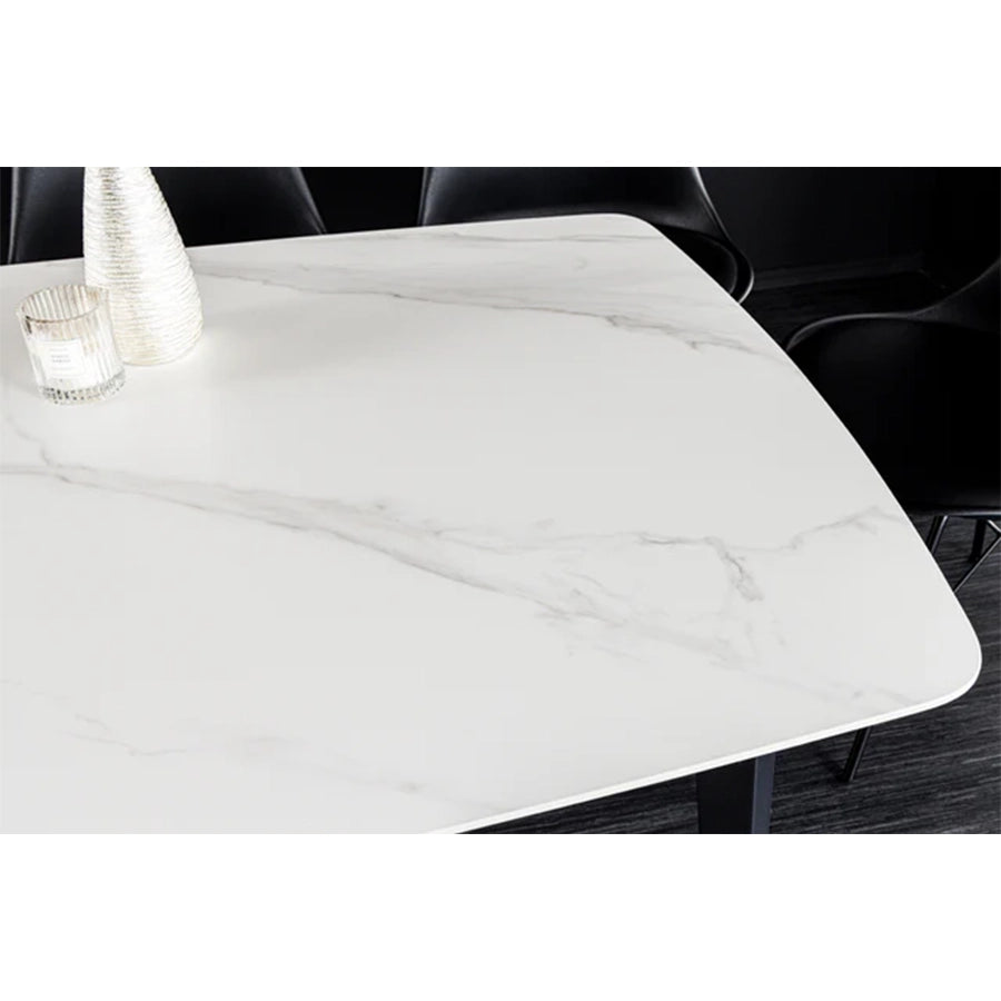 Masa dining alba din ceramica 160 cm Milano