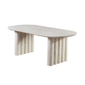 Masa dining bej cu aspect travertin 200 cm Zafra