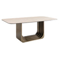 Masa dining bej din ceramica 200 cm Maxfield