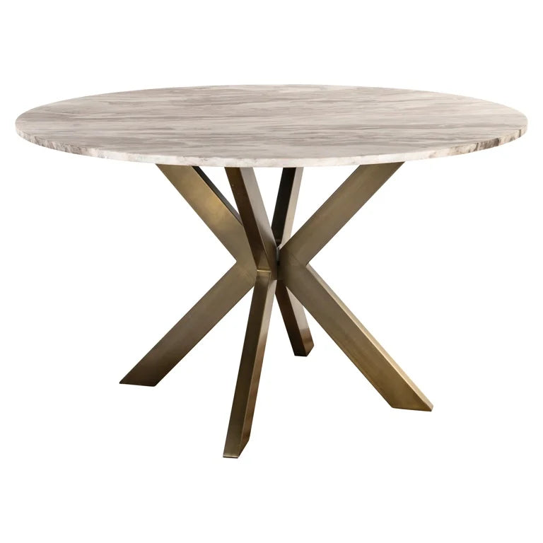 Masa dining crem gold din marmura 140 cm Bottega