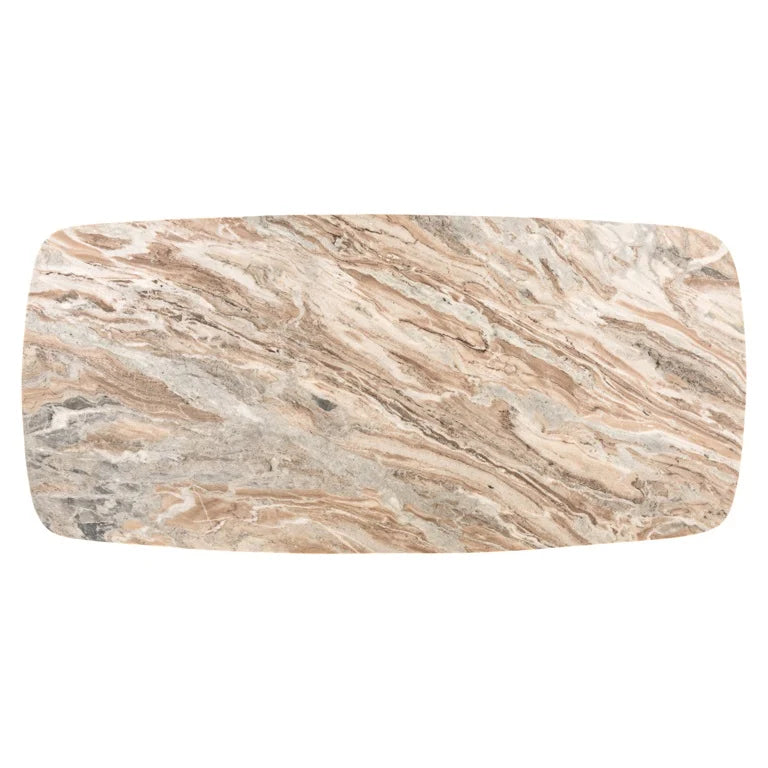 Masa dining crem gold din marmura 220 cm Bottega