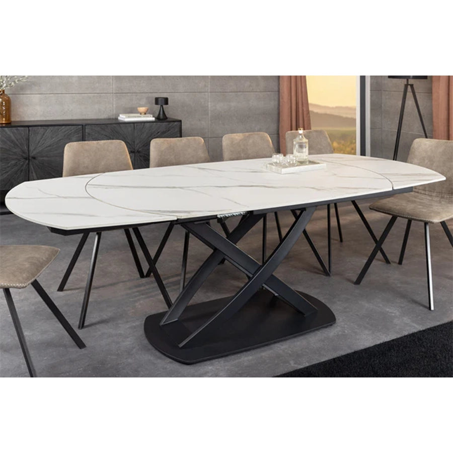 Masa dining extensibila alba 130-190 Inception
