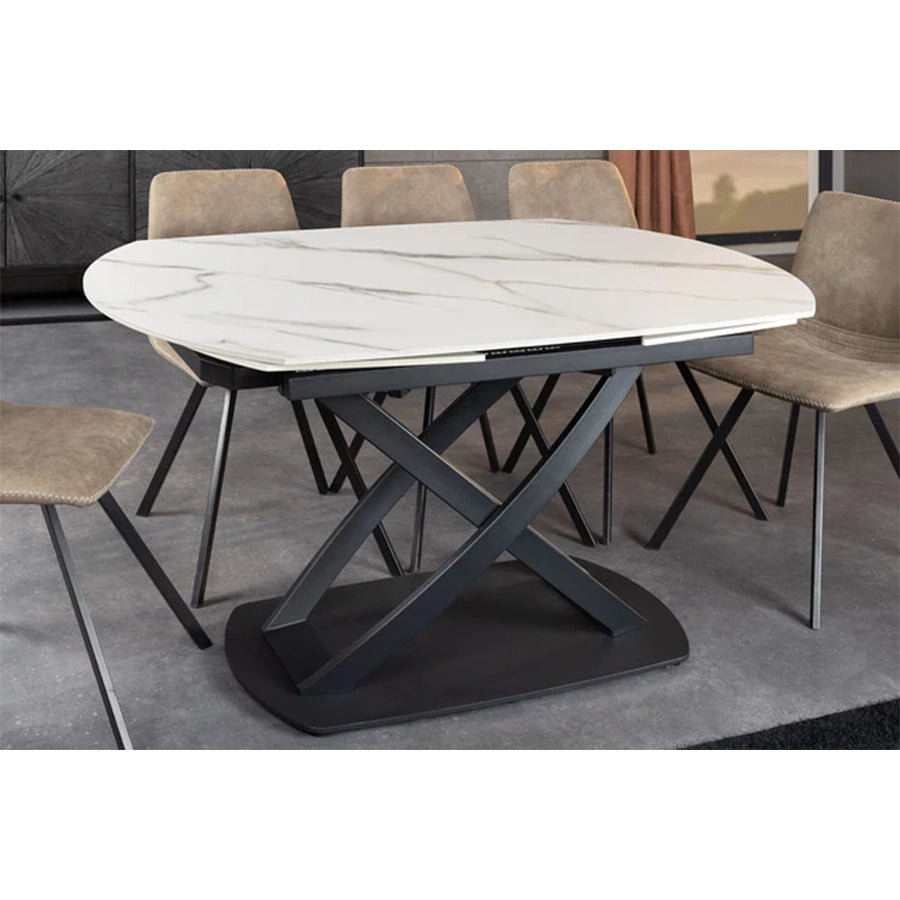 Masa dining extensibila alba 130-190 Inception