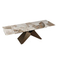 Masa dining extensibila alba maro din ceramica 180-260 Diamond