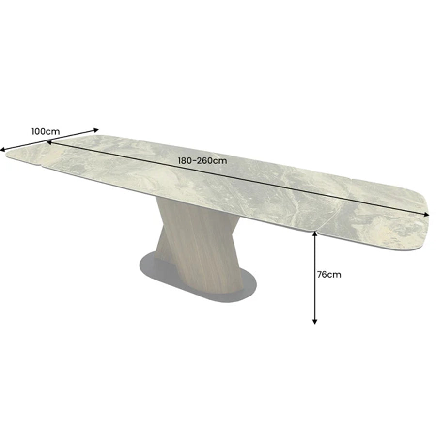 Masa dining extensibila bej 180-260 cm Elements