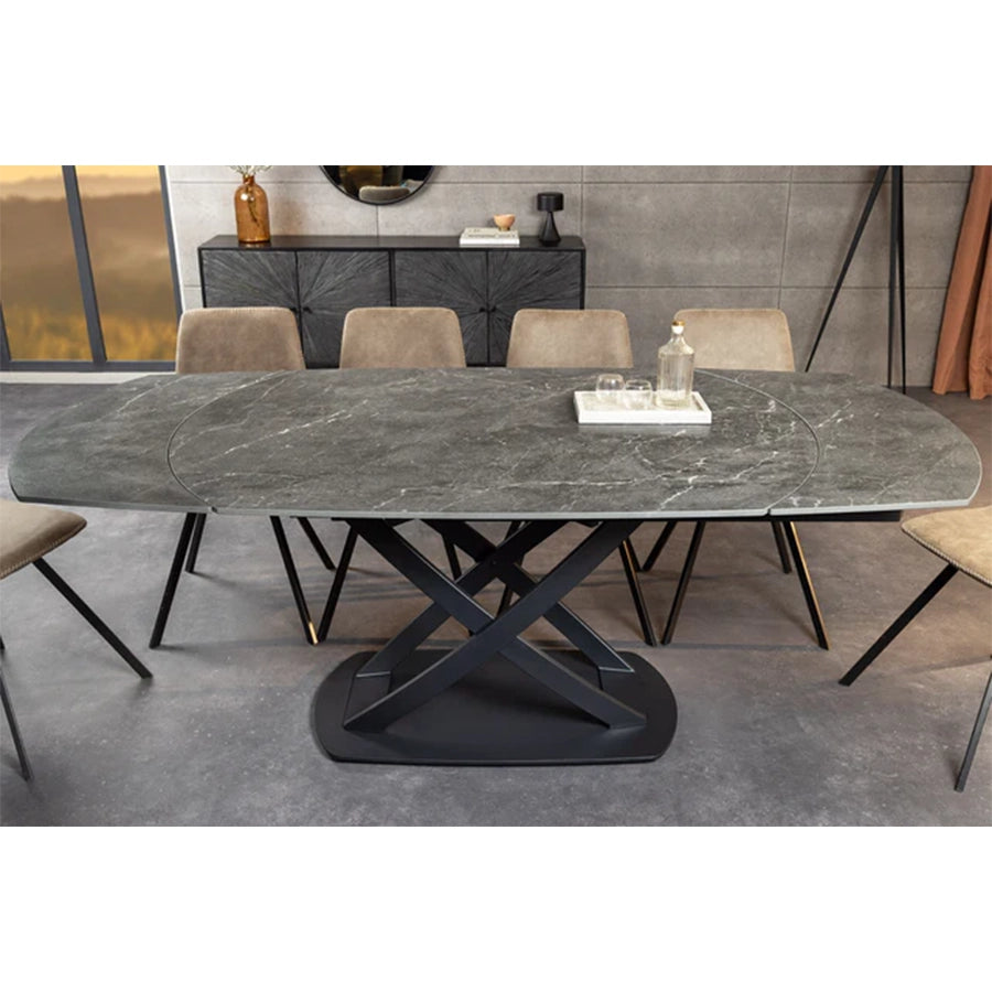 Masa dining extensibila gri antracit 130-190 Inception