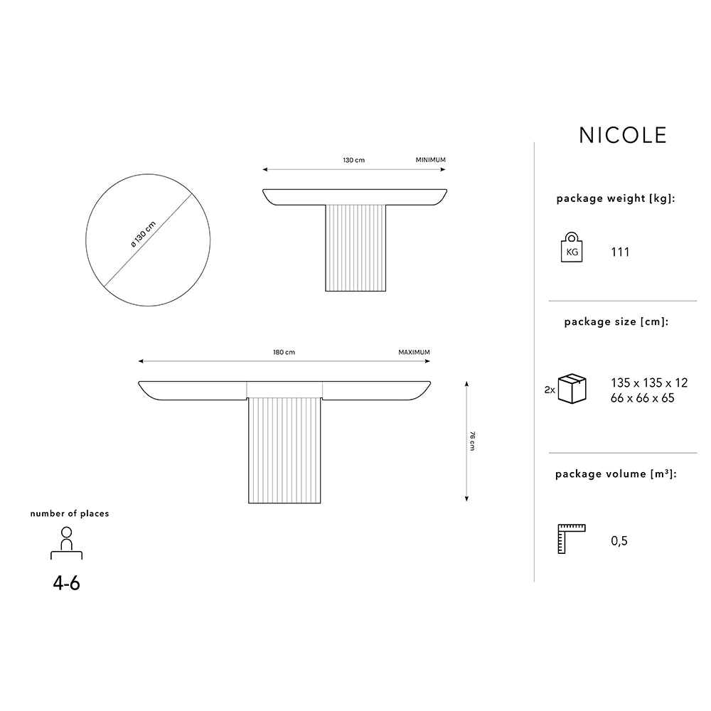 Masa dining extensibila maro din lemn Nicole