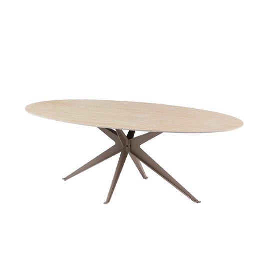 Masa dining grej din ceramica 220 cm Travertin