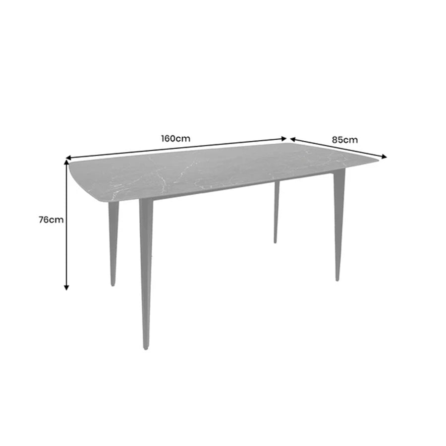Masa dining gri antracit din ceramica 160 cm Milano