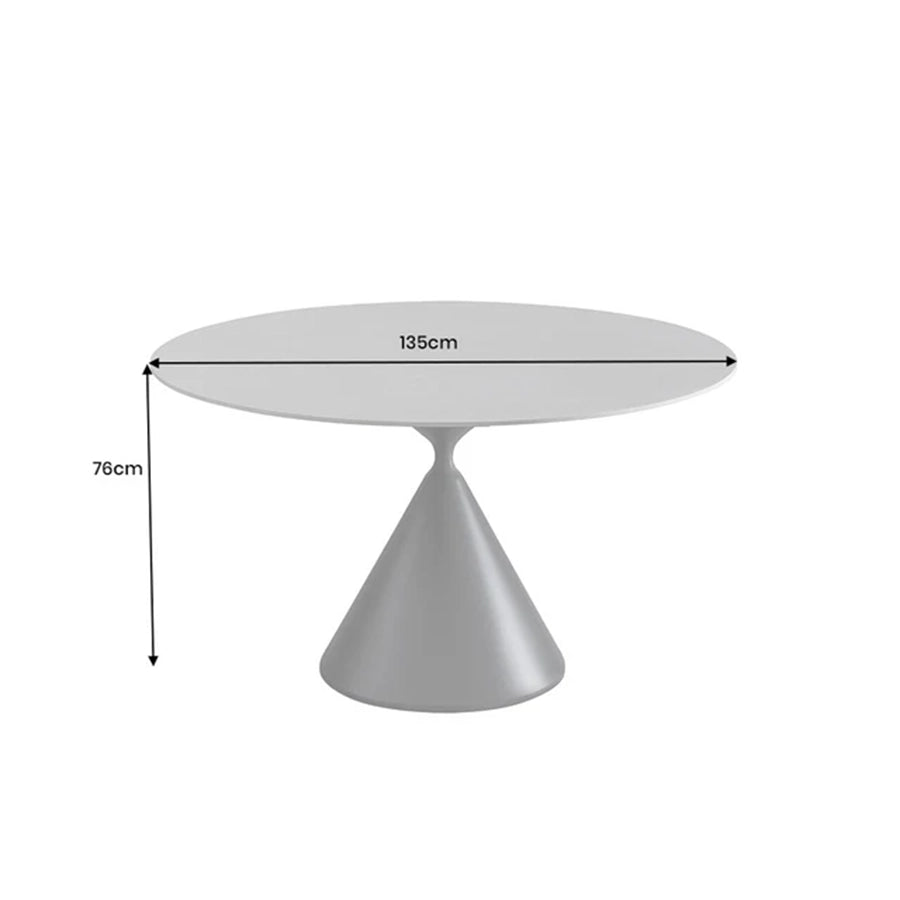 Masa dining gri din ceramica 135 cm Signature