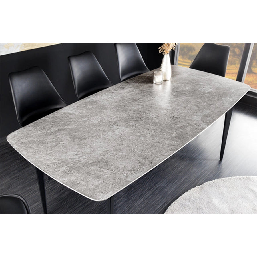 Masa dining gri din ceramica 160 cm Milano