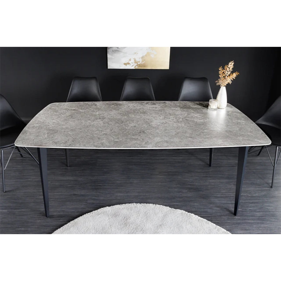 Masa dining gri din ceramica 160 cm Milano