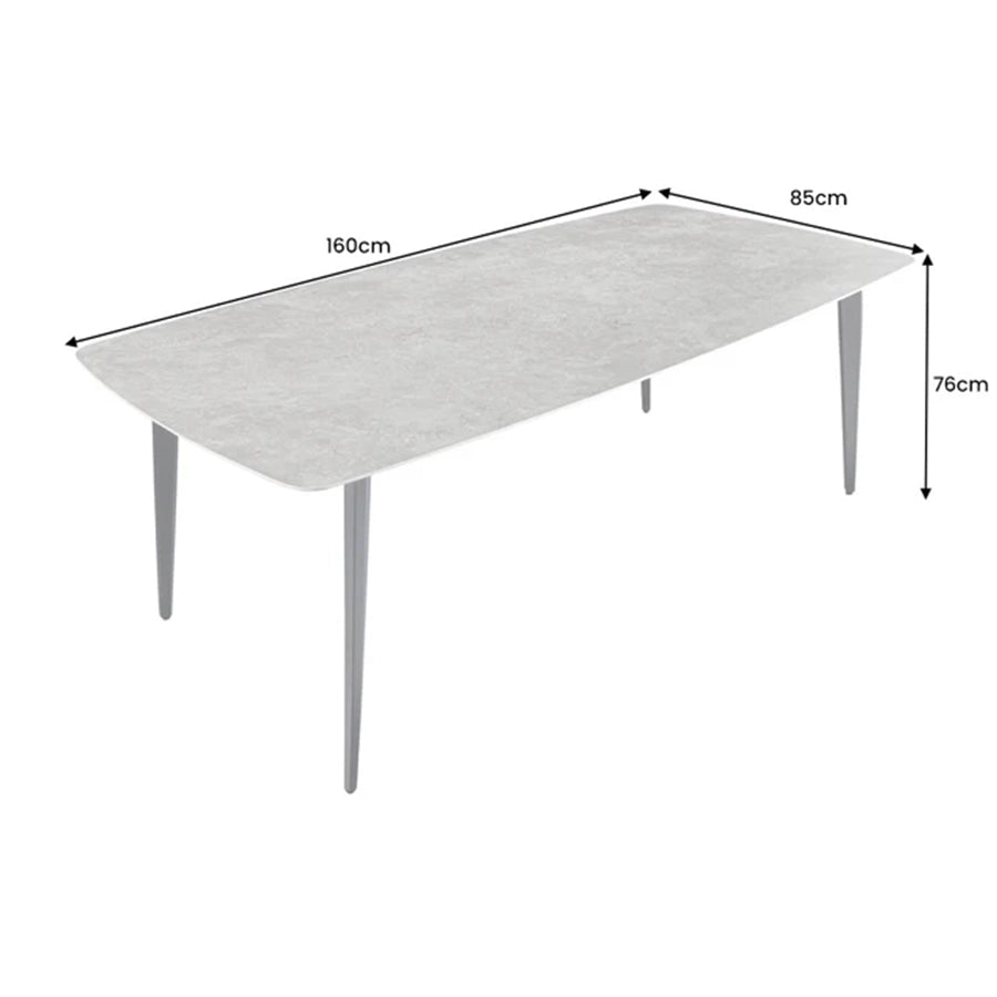 Masa dining gri din ceramica 160 cm Milano