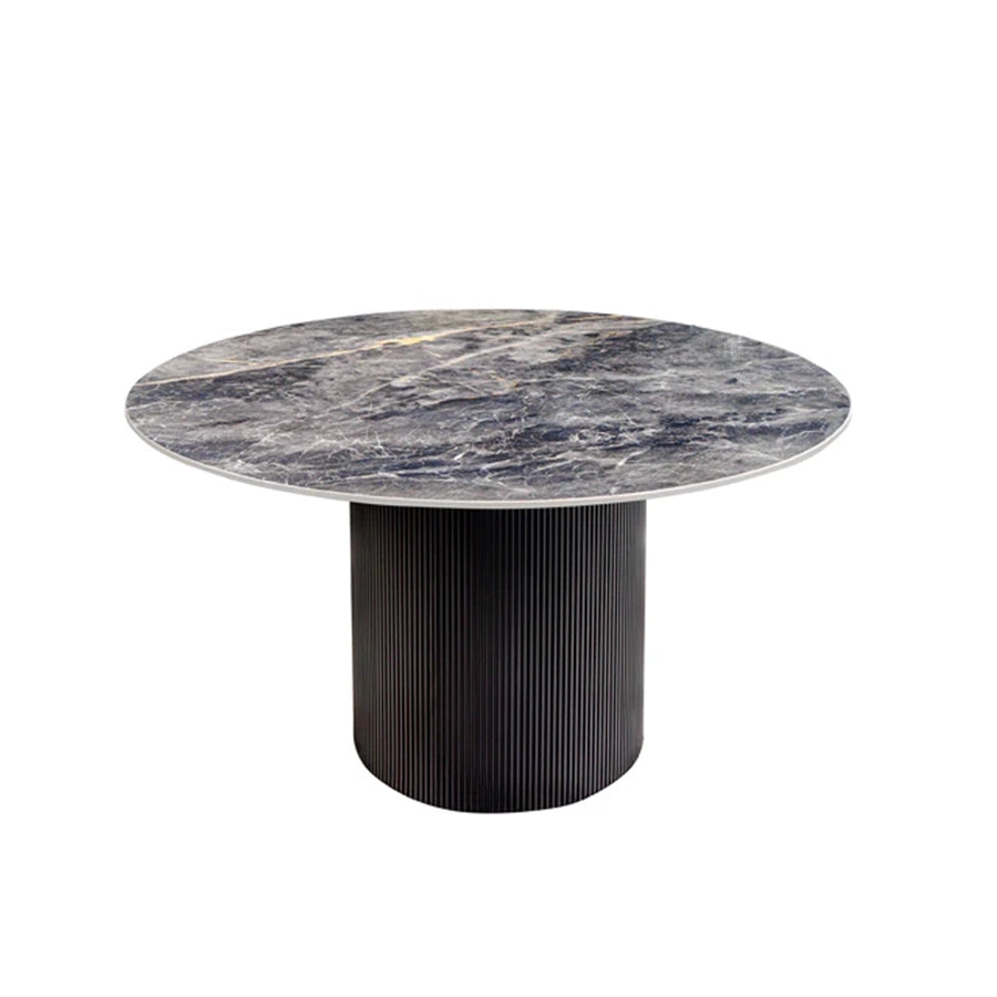Masa dining gri din lemn si ceramica 120 Unique