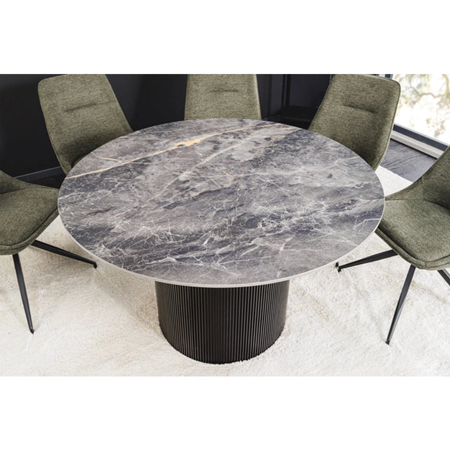 Masa dining gri din lemn si ceramica 120 Unique