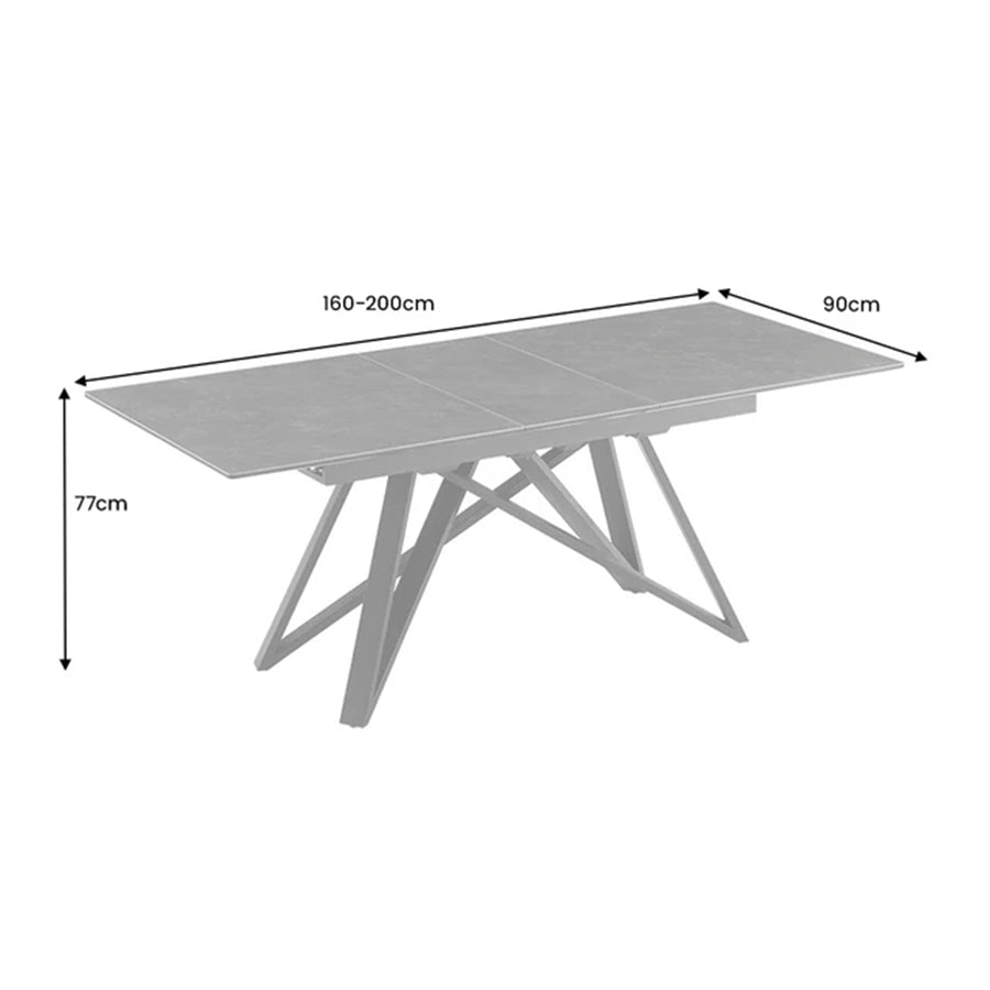 Masa dining gri extensibila 160-200 cm Atlas