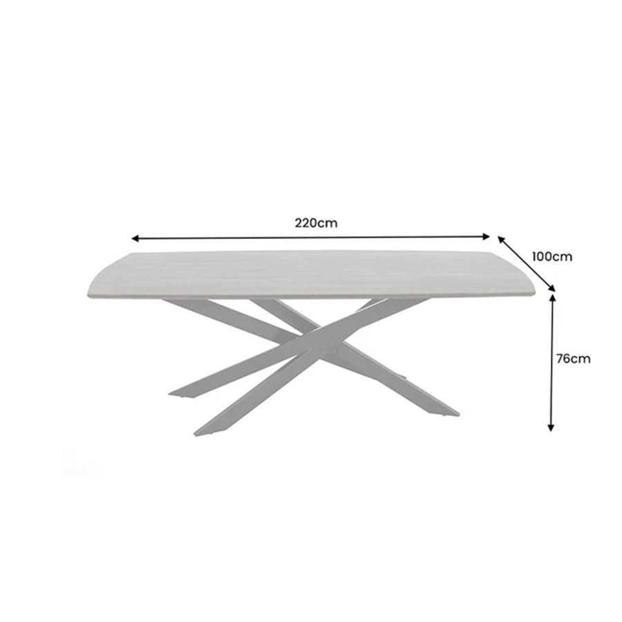 Masa dining gri inchis din lemn 220 cm Signum