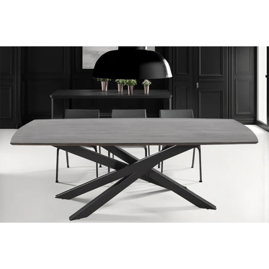 Masa dining gri inchis din lemn 220 cm Signum