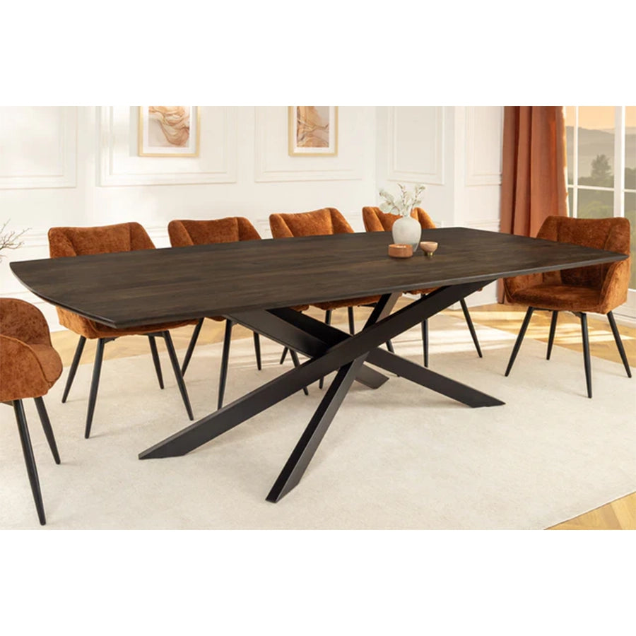 Masa dining gri inchis din lemn 220 cm Signum