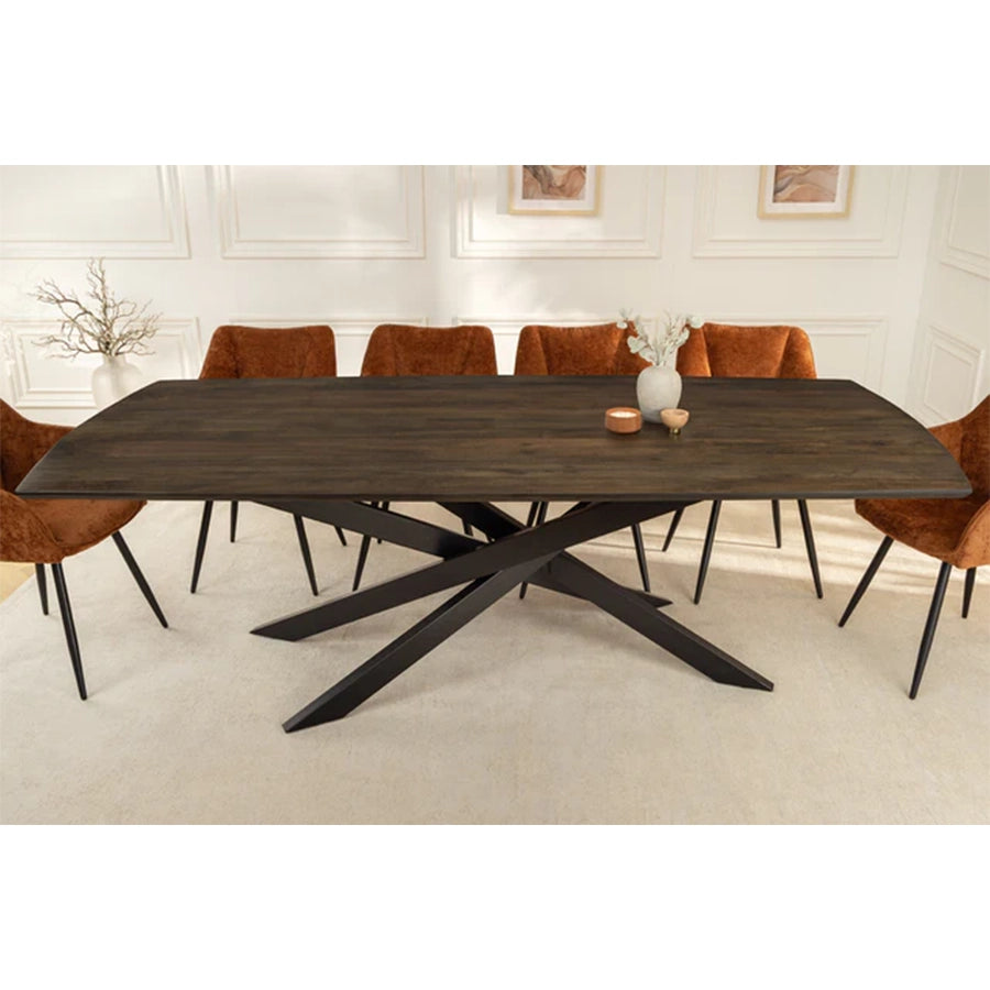 Masa dining gri inchis din lemn 220 cm Signum