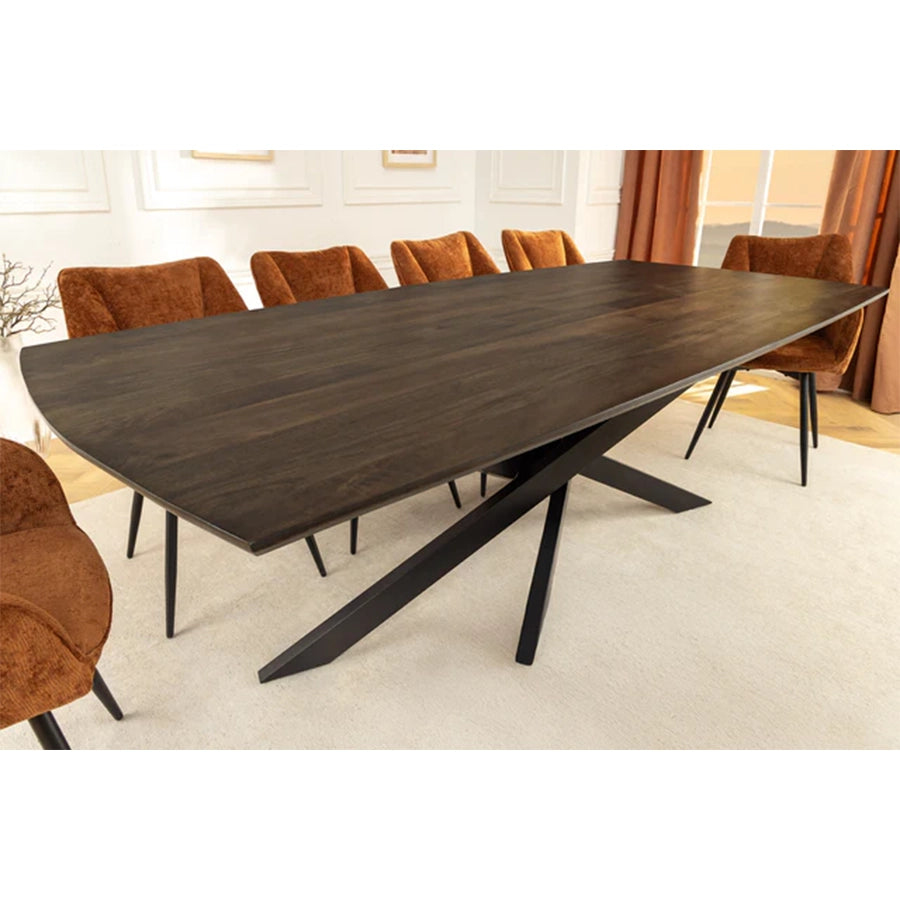 Masa dining gri inchis din lemn 220 cm Signum