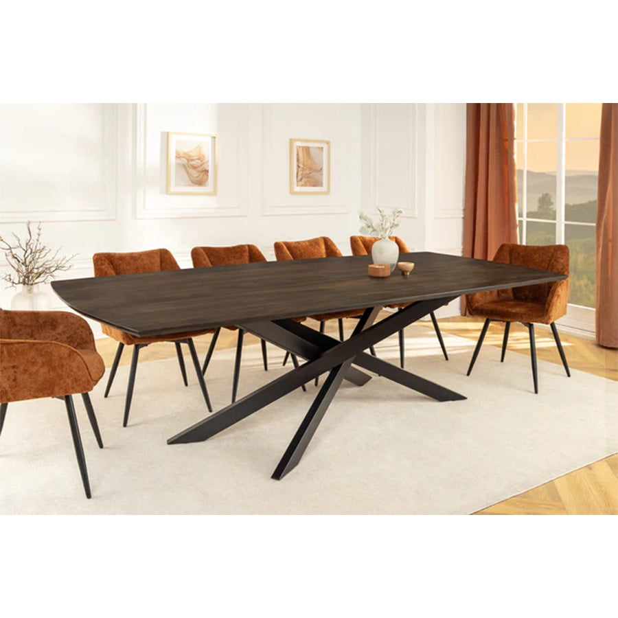Masa dining gri inchis din lemn 220 cm Signum