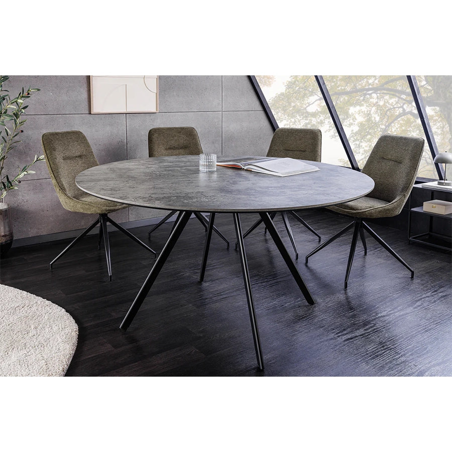Masa dining gri stone rotunda 120 cm Atelier