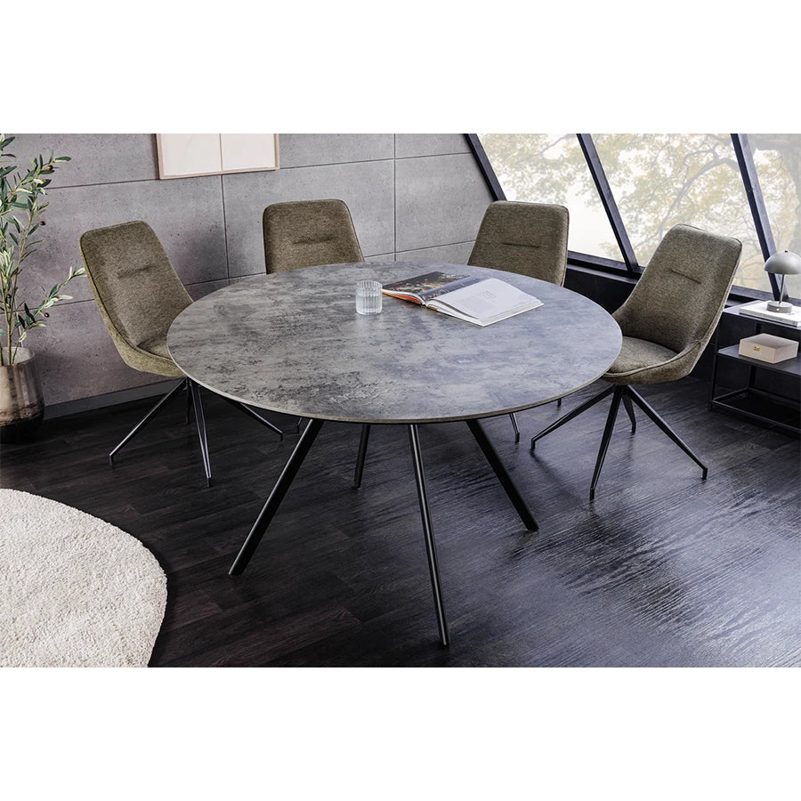 Masa dining gri stone rotunda 120 cm Atelier