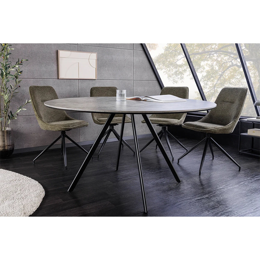 Masa dining gri stone rotunda 120 cm Atelier
