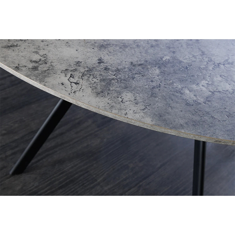 Masa dining gri stone rotunda 120 cm Atelier