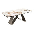 Masa dining maro alba extensibila din ceramica Infinity