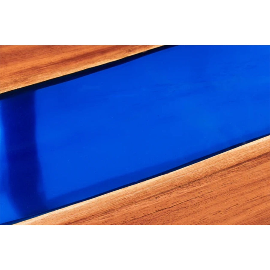 Masa dining maro albastra din lemn 160 cm Liquid