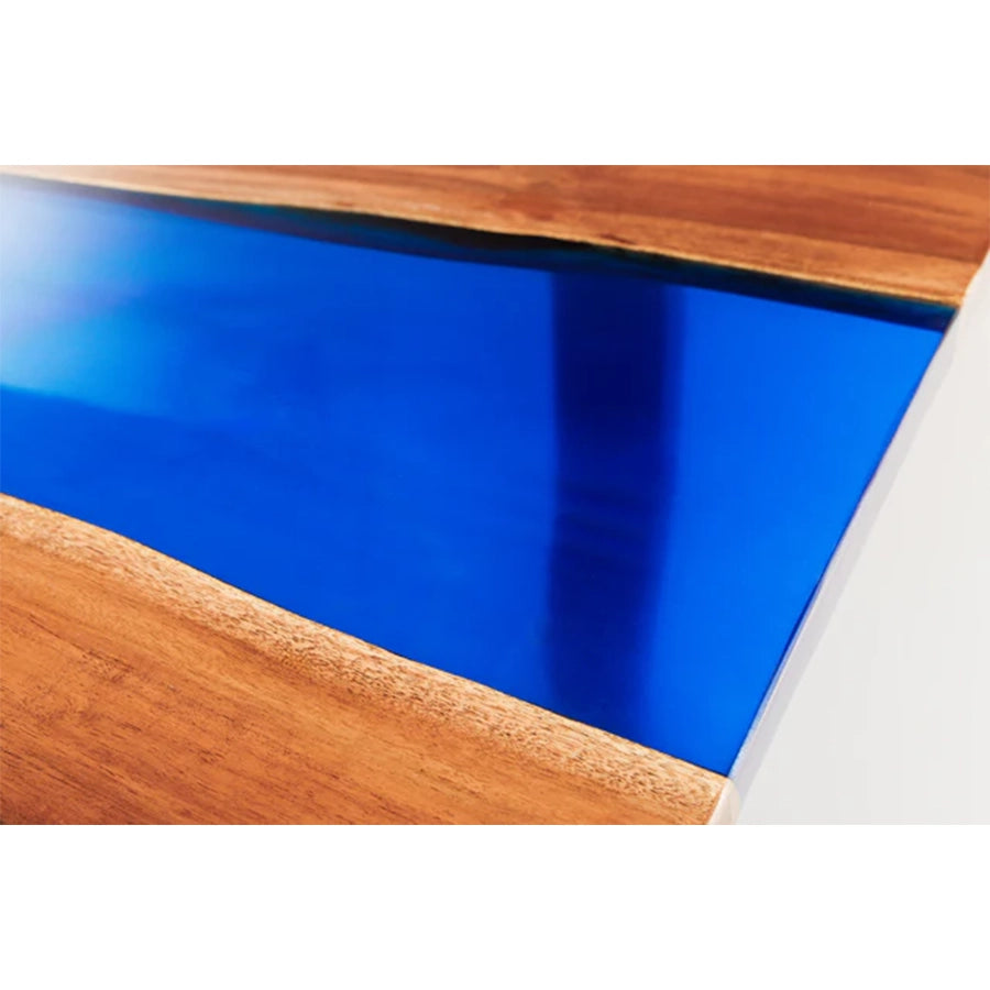 Masa dining maro albastra din lemn 160 cm Liquid