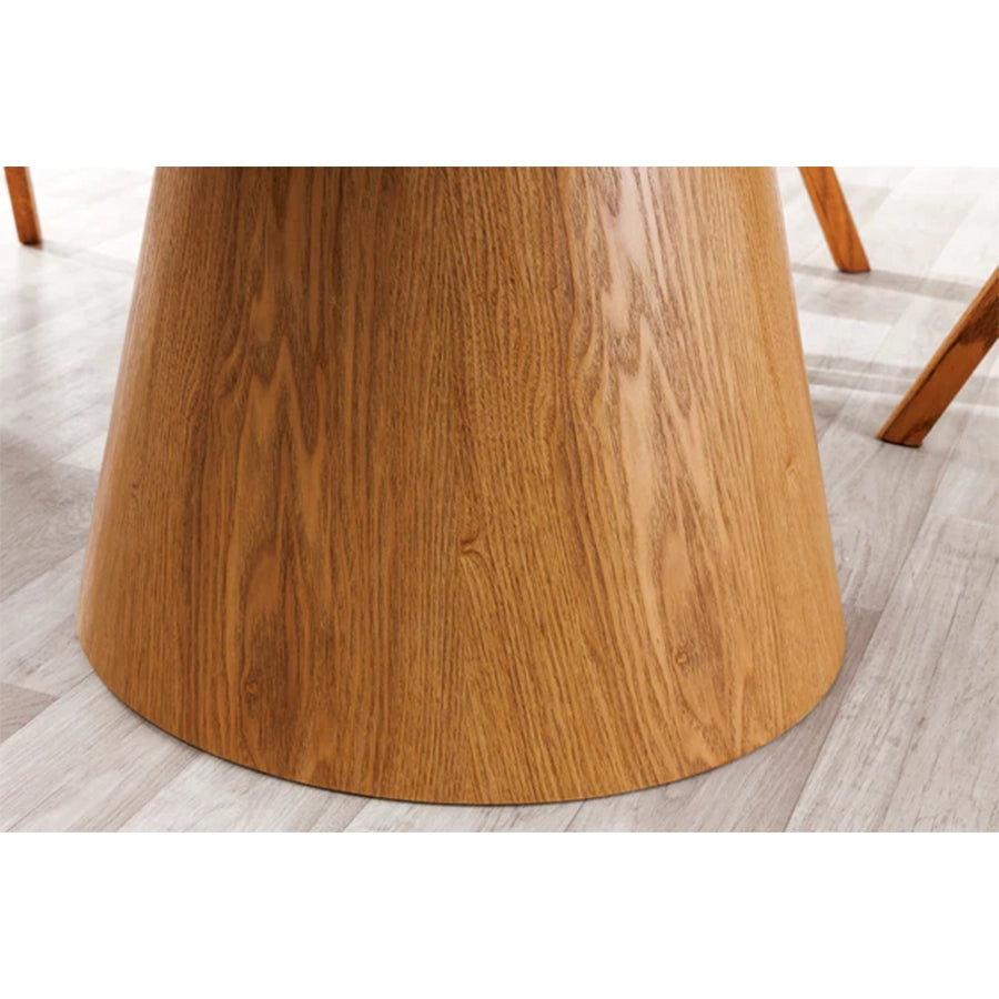 Masa dining maro deschis cu blat alb 120 Unique