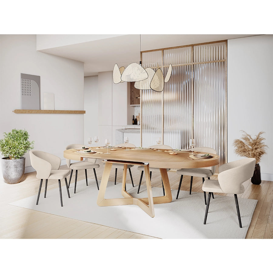 Masa dining maro extensibila din lemn Dustin