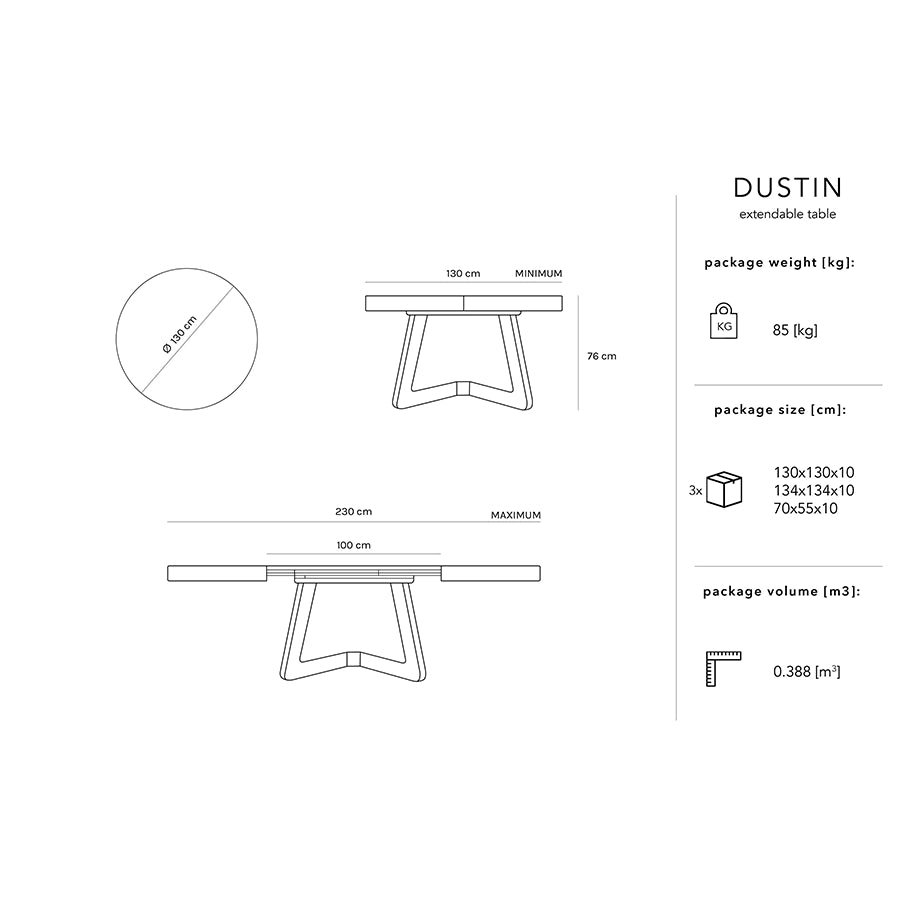 Masa dining maro extensibila din lemn Dustin