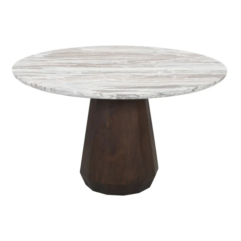 Masa dining maro gri din marmura 130 cm Oberoy
