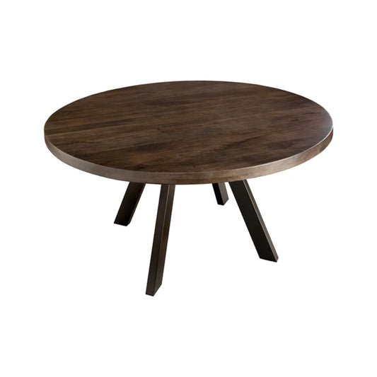Masa dining maro inchis din lemn 120 cm Iron Craft