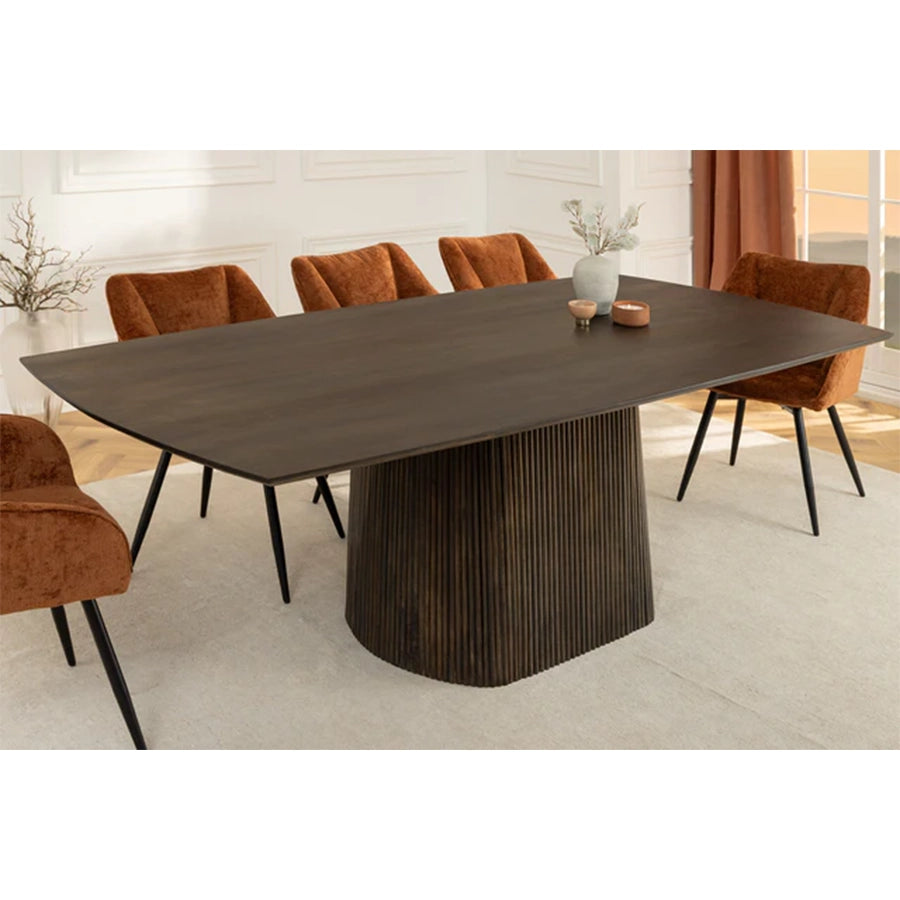 Masa dining maro inchis din lemn 200 cm Grand